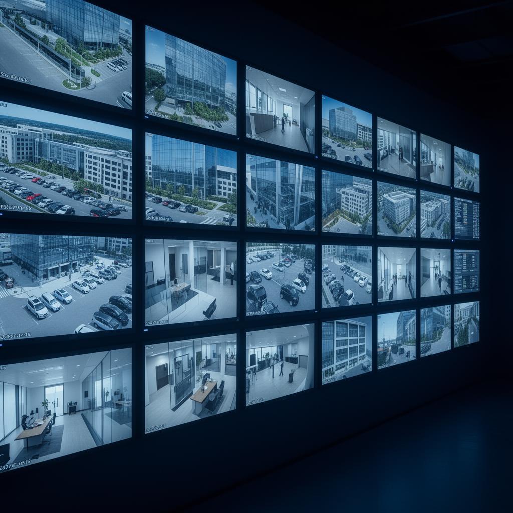 CCTV monitoring wall